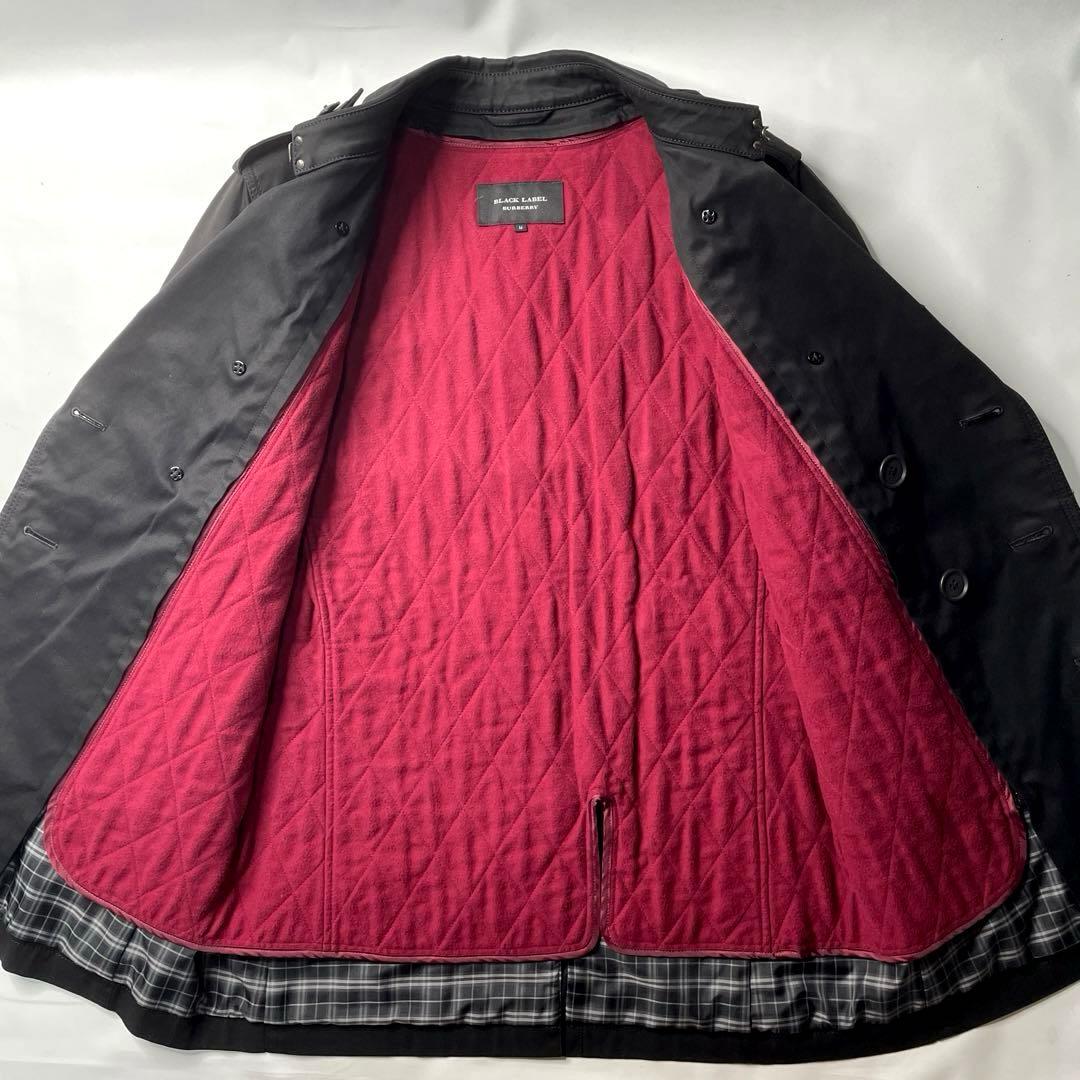 美品 バーバリーブラックレーベル トレンチコート 黒 ライナー付き