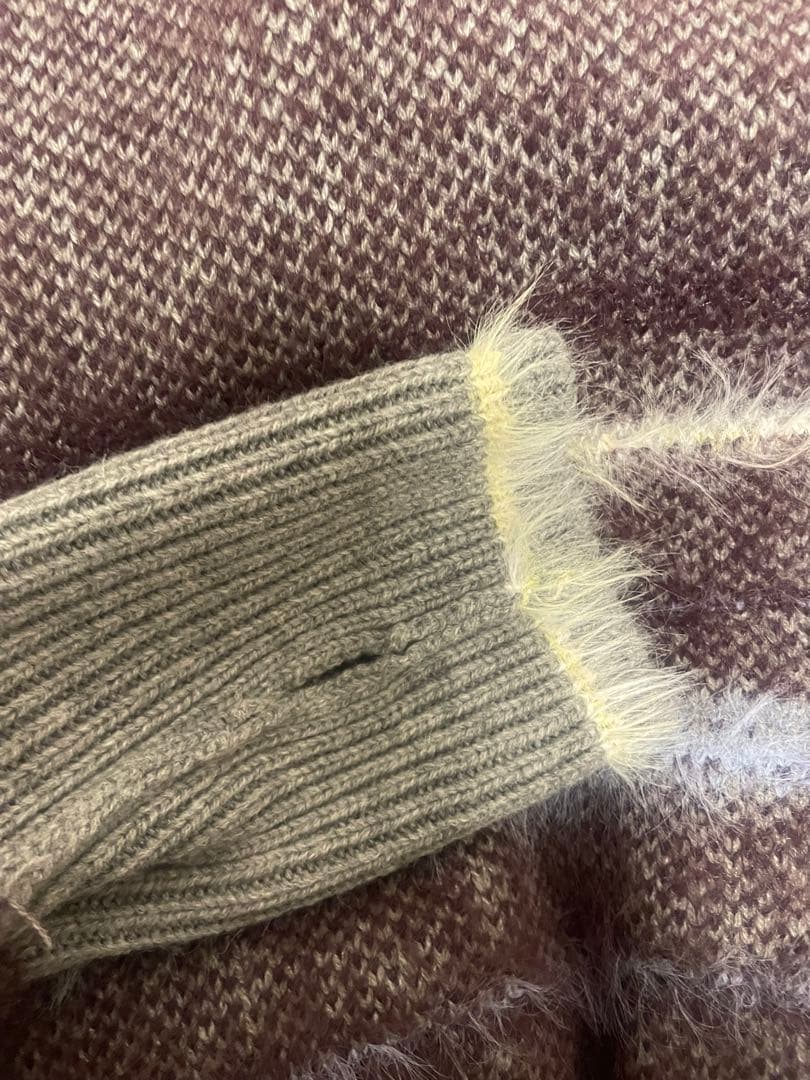 フレットボーダーニットPO/ ブラウンブルーライン