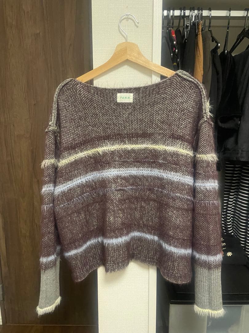 フレットボーダーニットPO/ ブラウンブルーライン