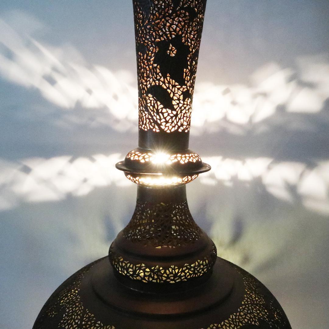 銅製 ハンドカットランプ 高さ約140cm 中東　 ペルシャ・イスラム・トルコ