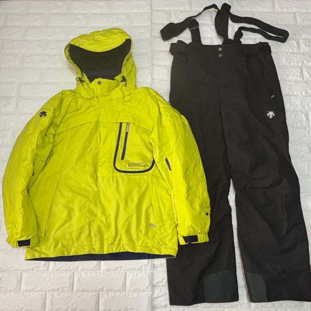 デサント　サイズO　スキー　スノーボード　ウェア　上下セット　ヒートナビ　黄色黒