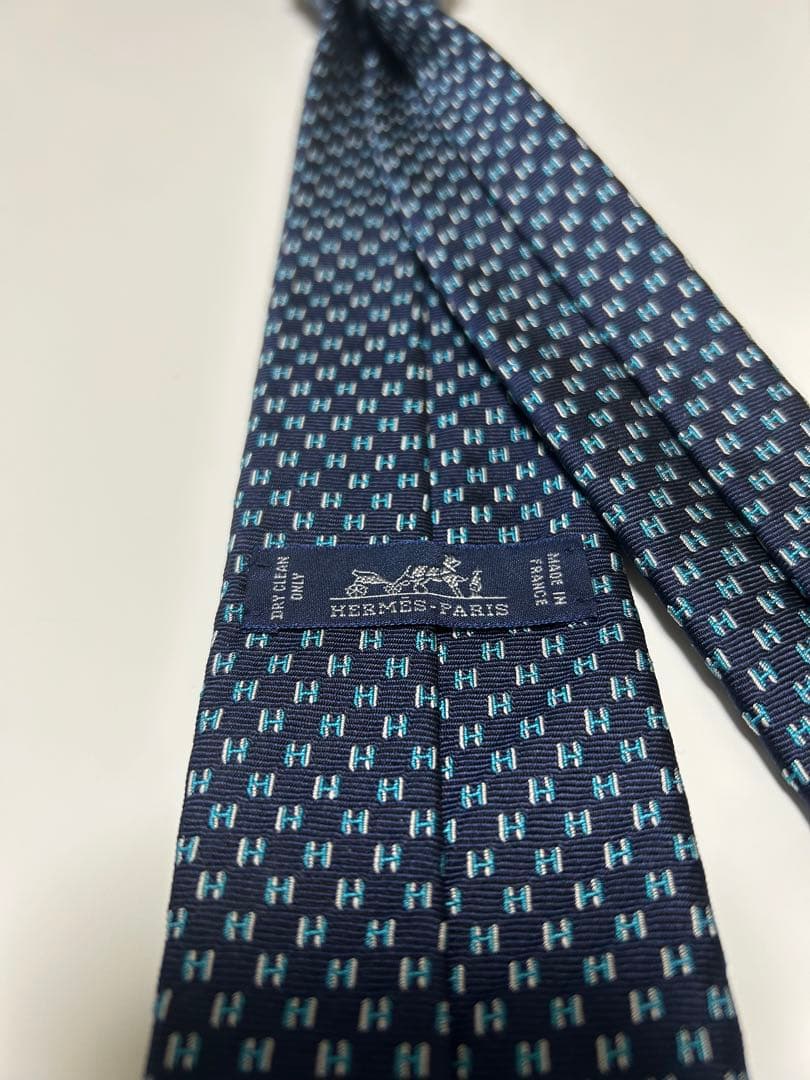 エルメス　HERMES フランボワイヤン・ウェブネクタイ　H柄