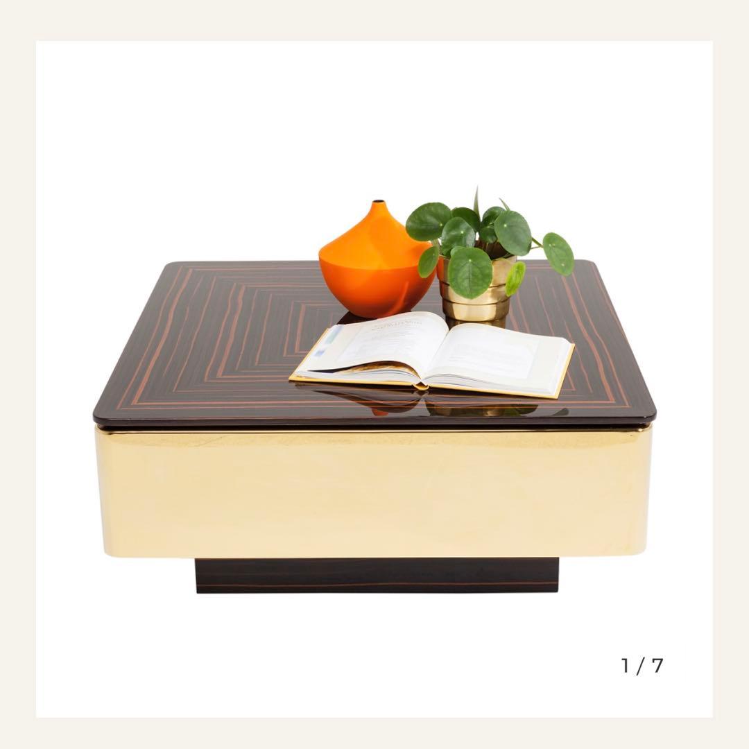 カレ kare コーヒーテーブル ボストン 80cm ゴールド ブラウン