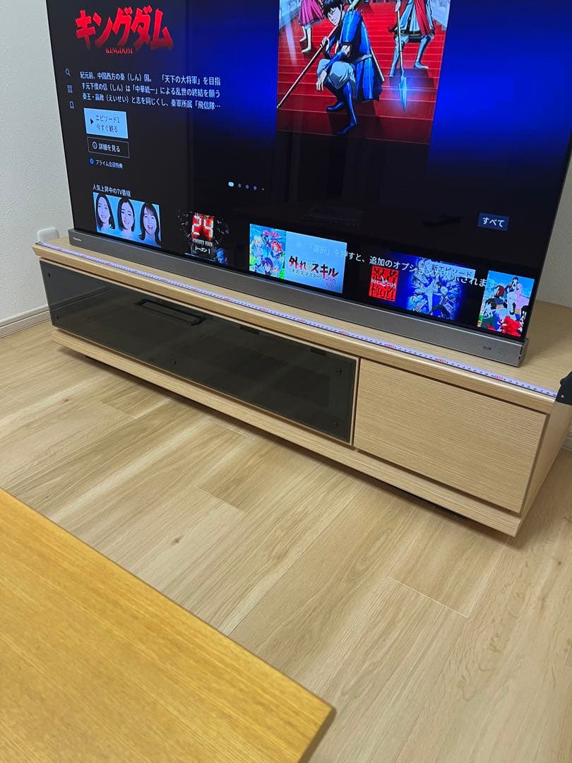 ニトリ　木製テレビ台 モダンデザイン 収納付き