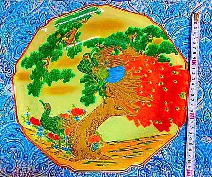 金運爆上げ　秘蔵品出品　幸運呼ぶ30cm本物伊万里焼き大皿　双孔雀と松の図