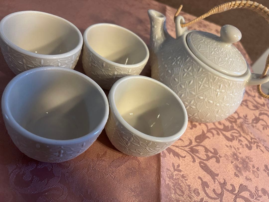 【新品・希少】メキシコ セルビン焼 茶器セット急須湯呑Javier Servin