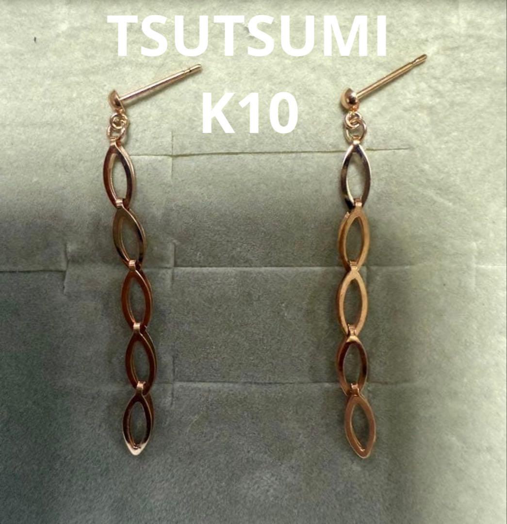 ジュエリーツツミ K10 ゴールド ロングピアス