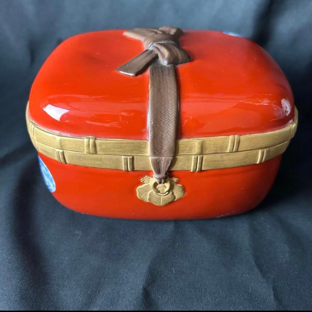 希少！ 深川製磁 百年庵 外赤丸紋 陶箱