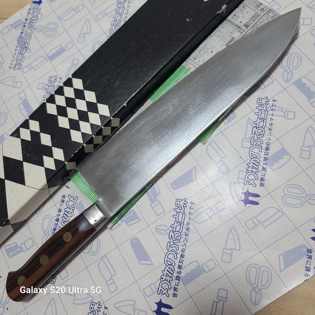 スウェーデン鋼シリーズ 洋出刃 ツバ付 (両刃) 27,8cm 黒檀柄