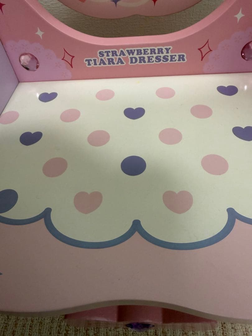 マザーガーデン　野いちごティアラドレッサー　木製　ドレッサー　パープル　ピンク