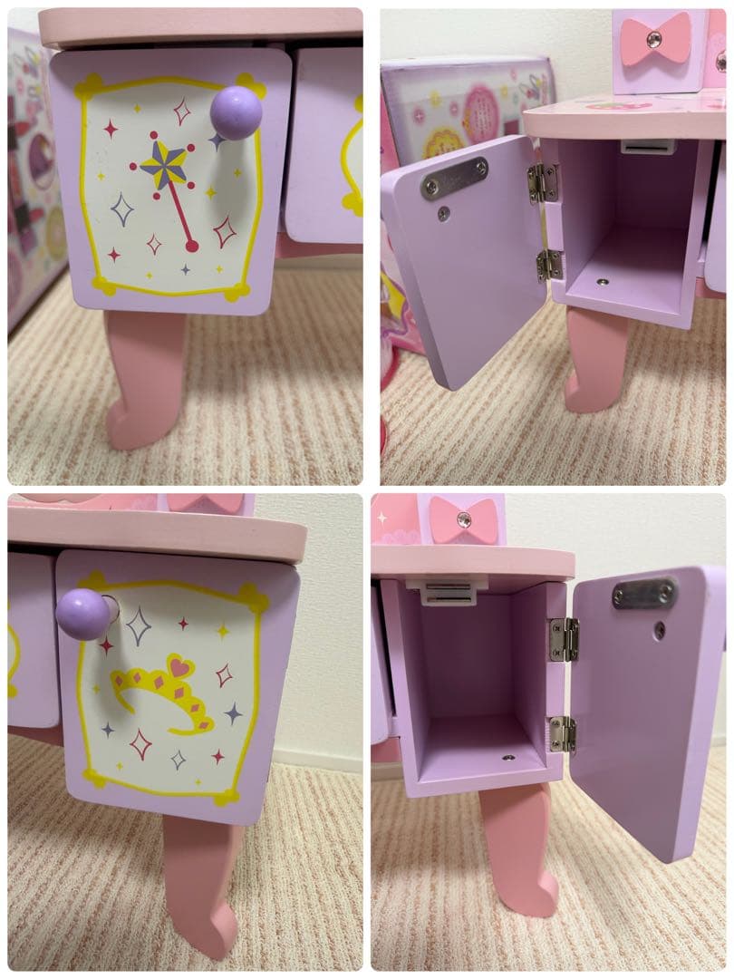 マザーガーデン　野いちごティアラドレッサー　木製　ドレッサー　パープル　ピンク