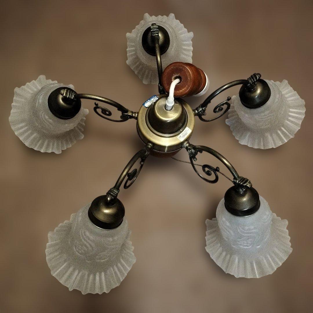 KISHIMA フリルランプ 5灯 シャンデリアGEM-859C キシマ