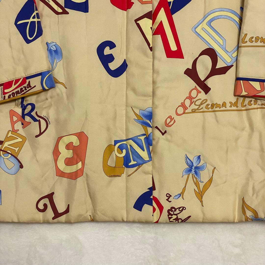 LEONARD SPORT コート アルファベット ボタニカル 総柄