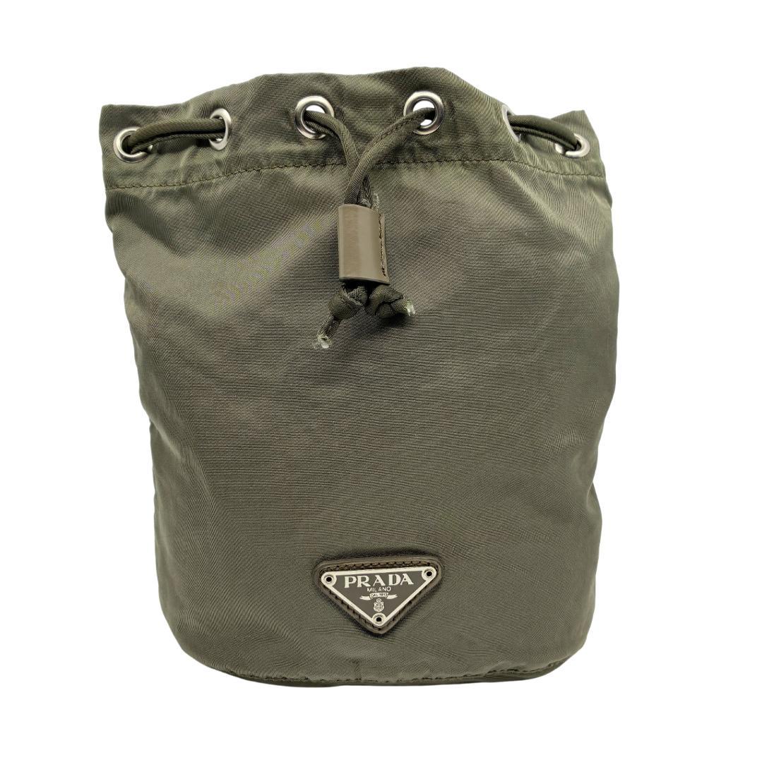 PRADA プラダ 巾着ポーチ カーキ A1362A2