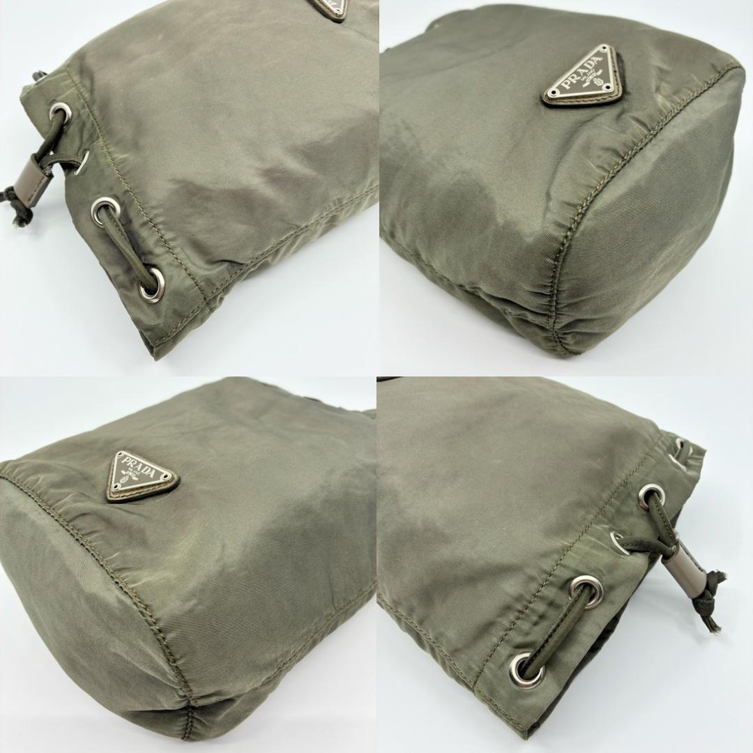 PRADA プラダ 巾着ポーチ カーキ A1362A2