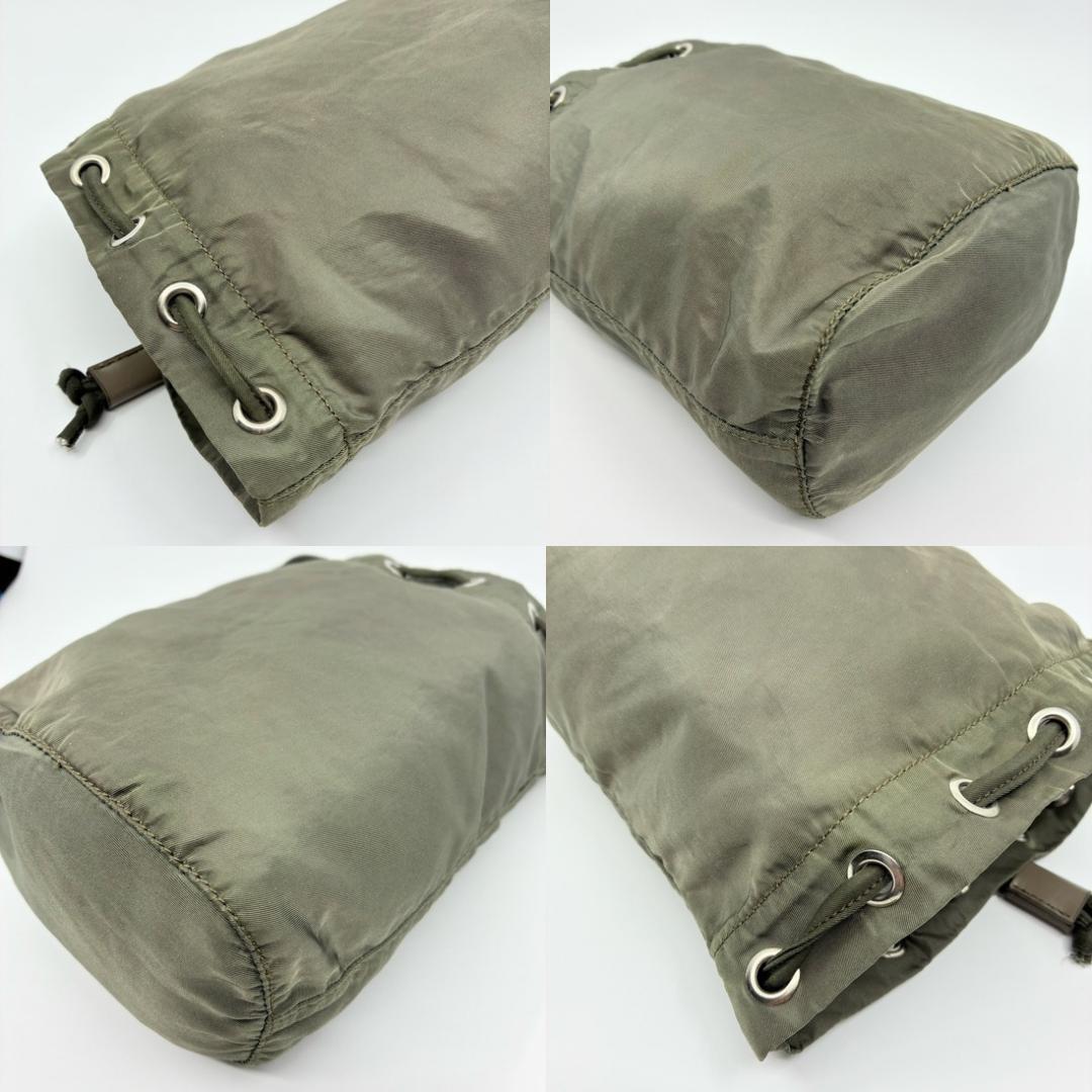 PRADA プラダ 巾着ポーチ カーキ A1362A2