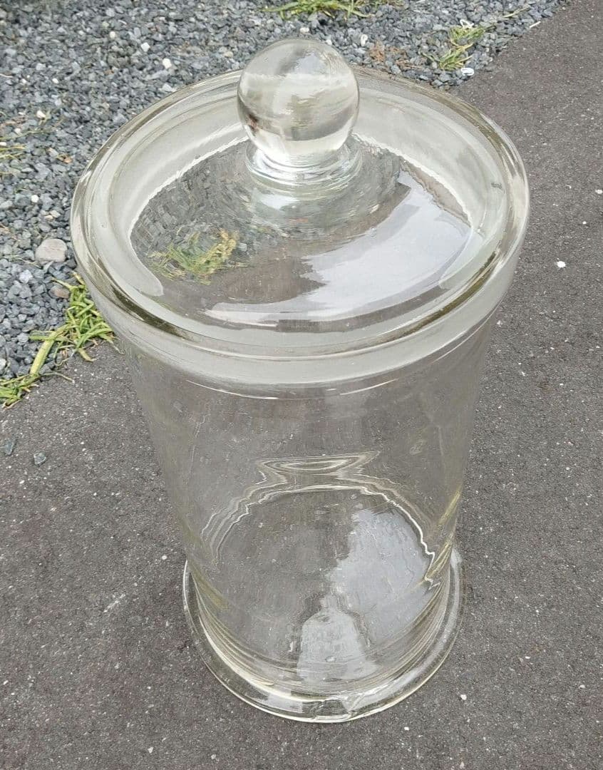 標本瓶 蓋付 ガラス瓶 約27×49H cm 保存瓶 昭和レトロ カフェ