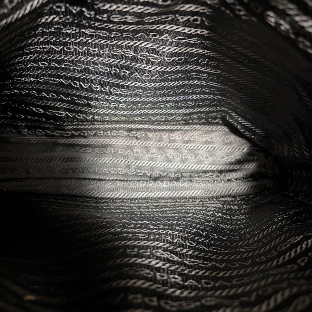 【正規品】プラダ PRADA トートバッグ 刻印ロゴ ナイロン レザー ブラック