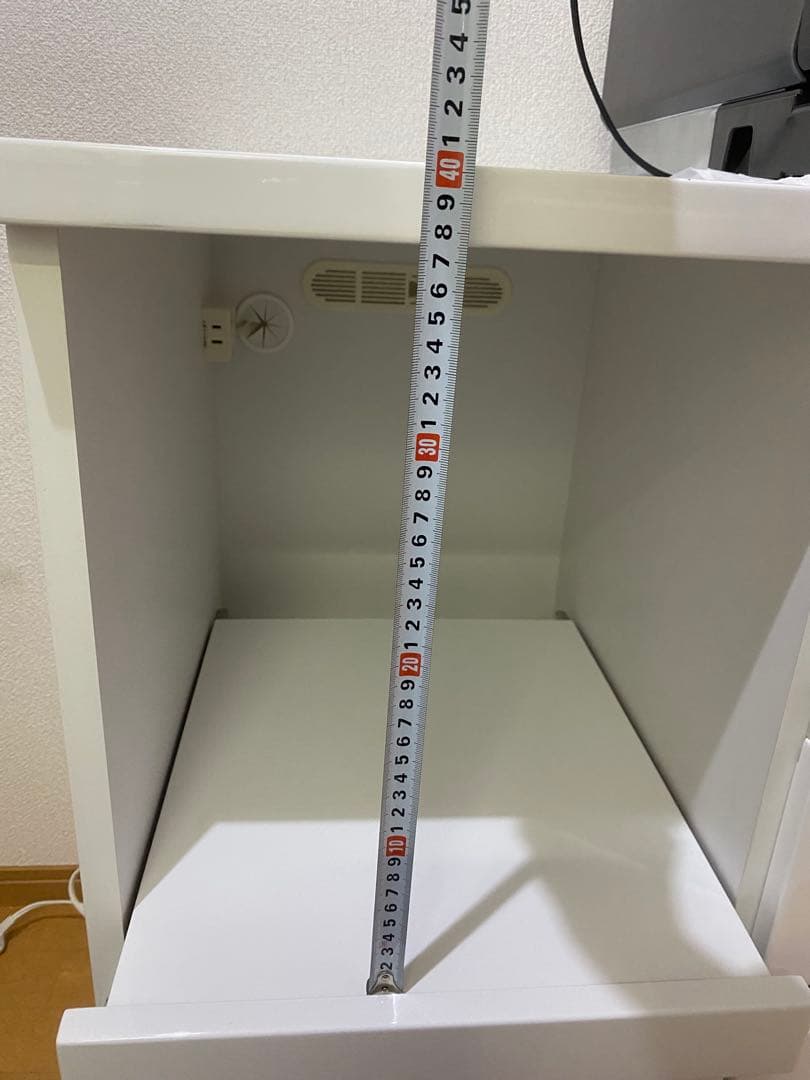 ホワイト 引き出し式キッチン収納 3段