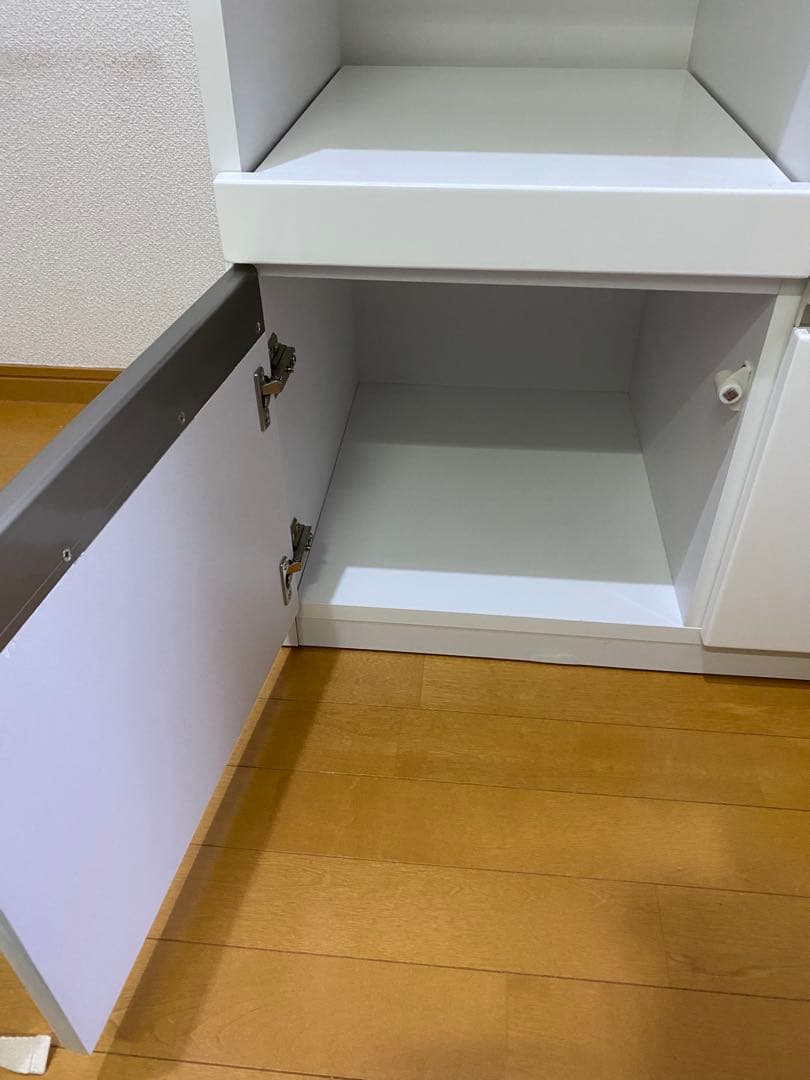 ホワイト 引き出し式キッチン収納 3段
