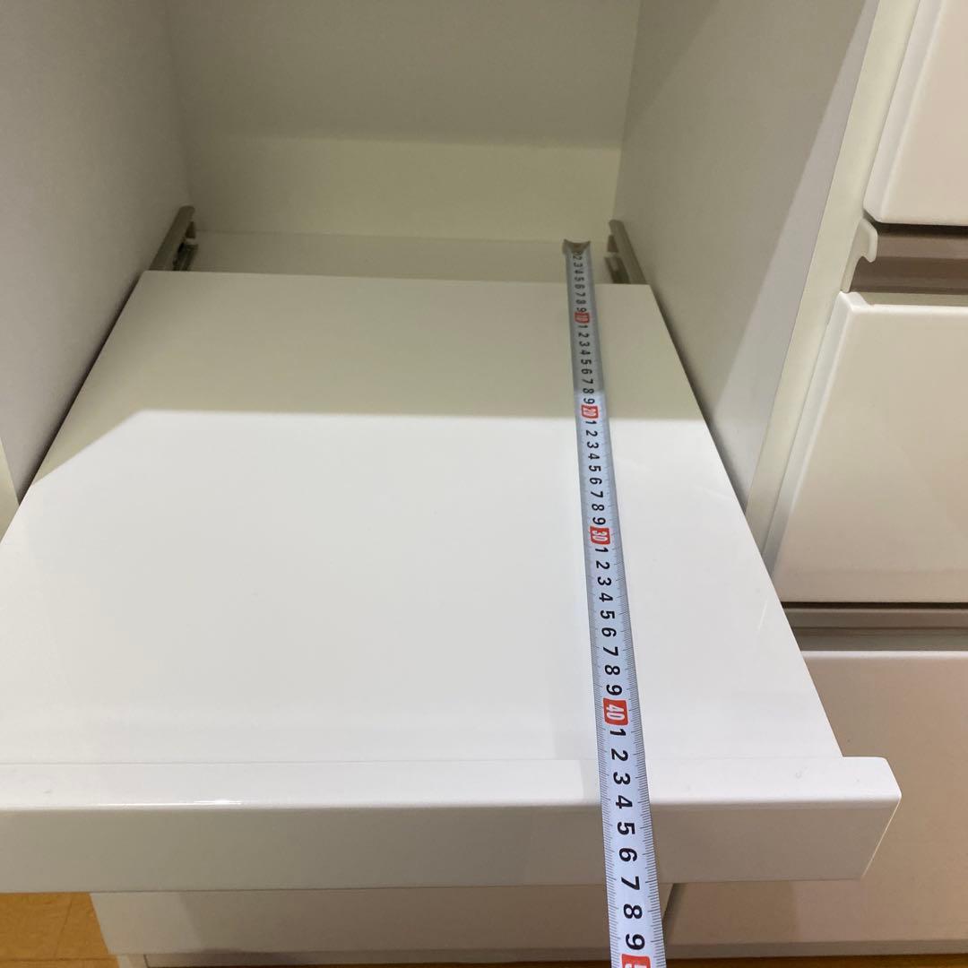 ホワイト 引き出し式キッチン収納 3段