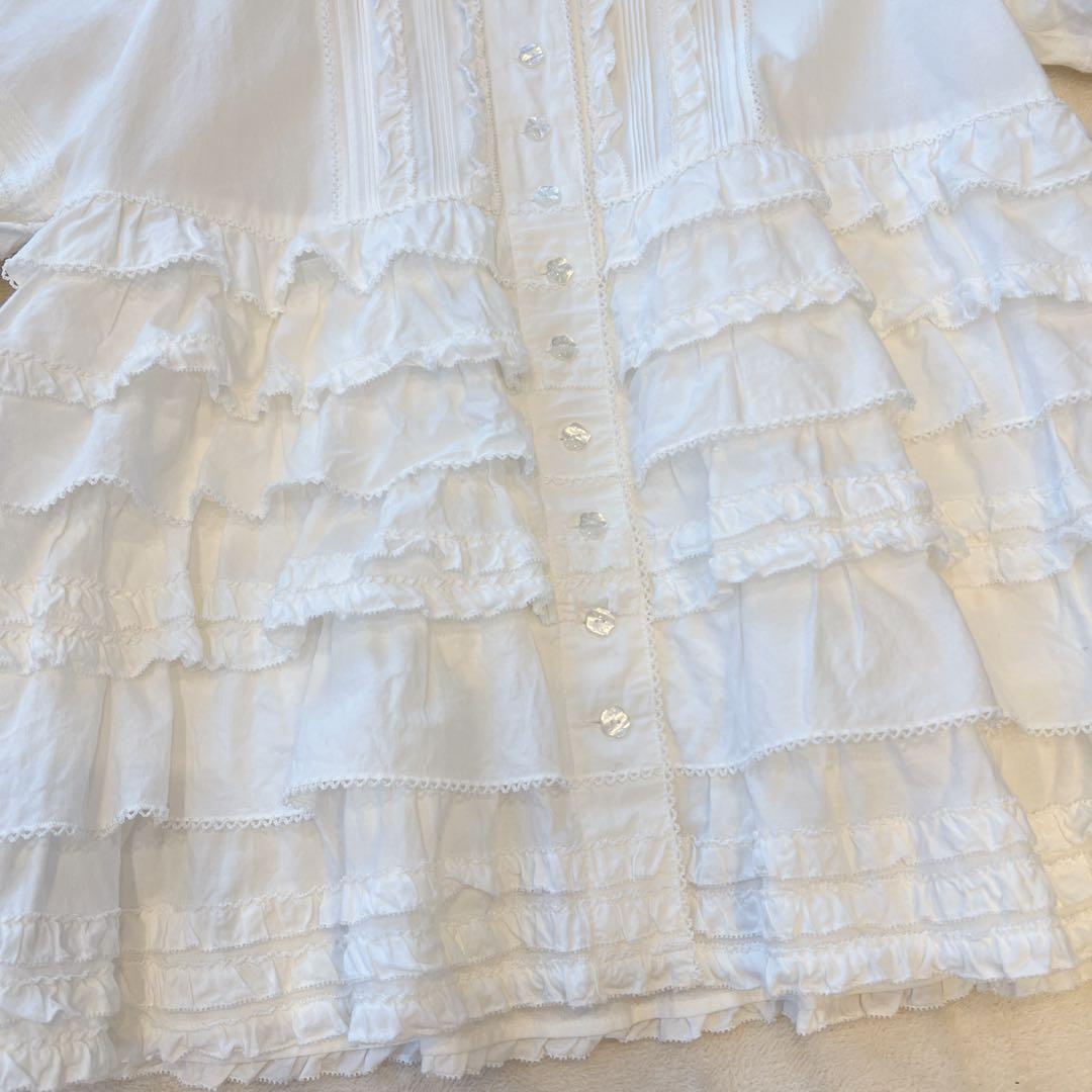 【美品】ピンクハウス　段々ピコフリルブラウス