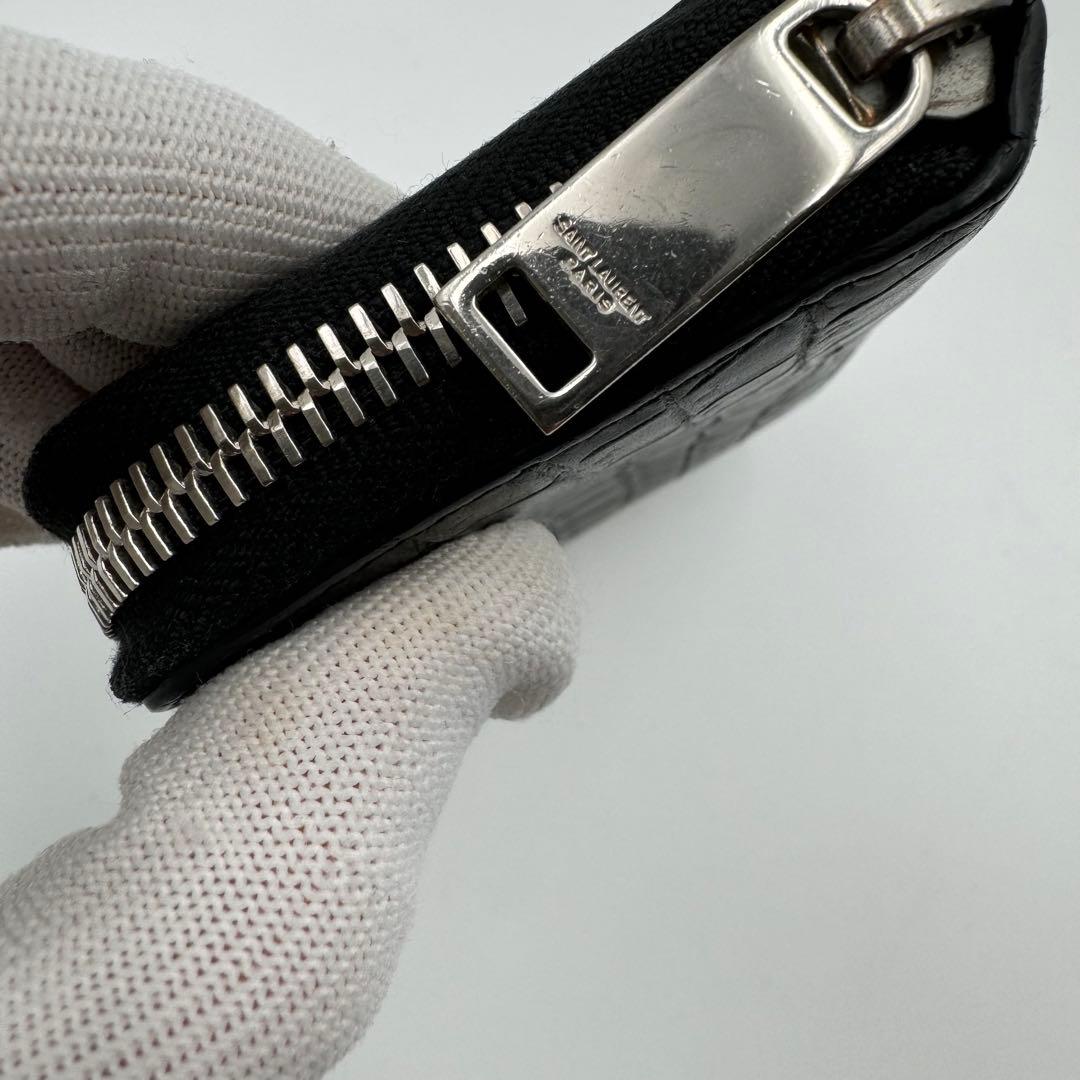 SAINT LAURENNT サンローラン　ケース　クロコ型押し　ブラック