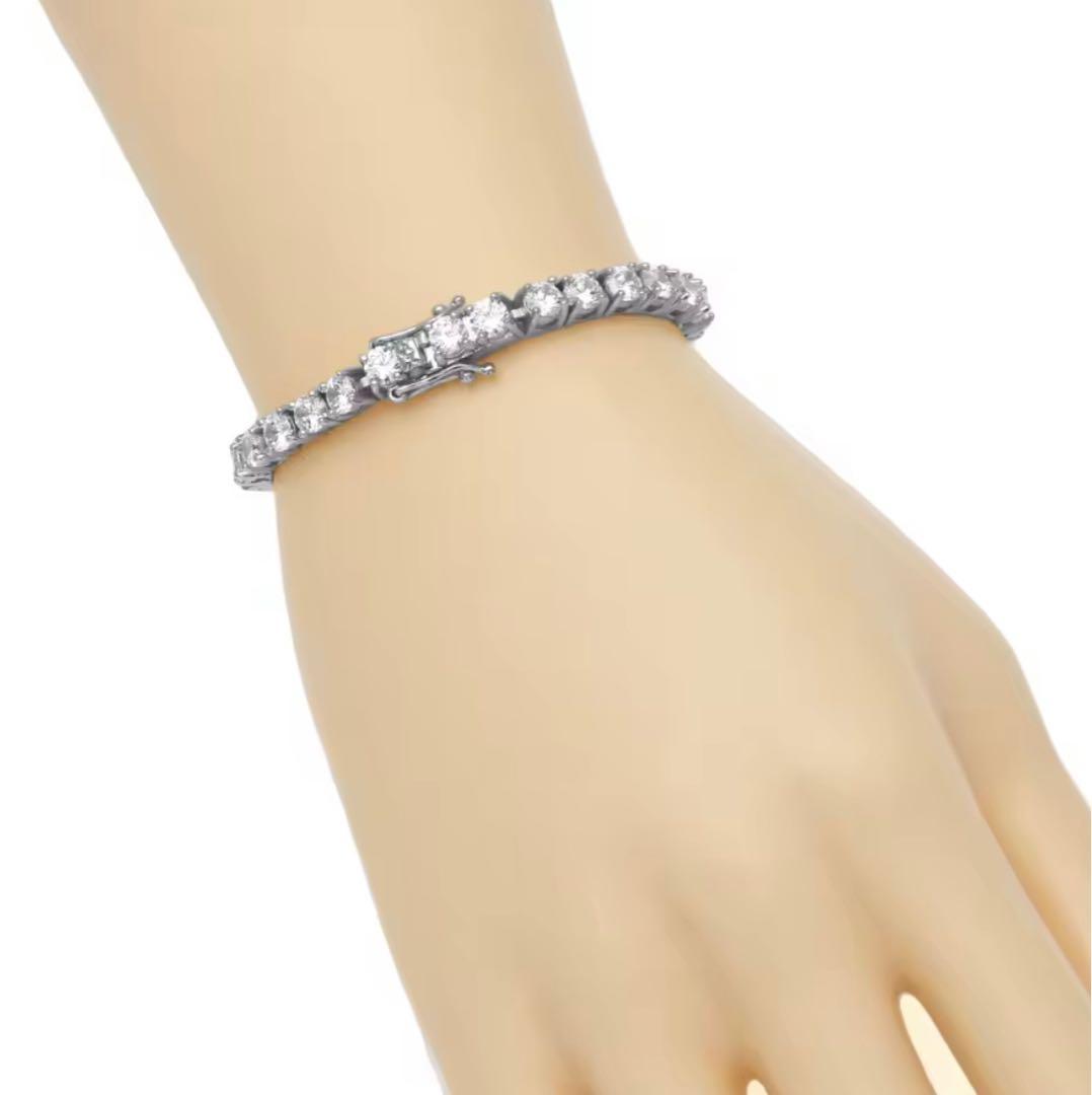 【永遠の輝き】10ctモアサナイト テニスチェーンブレスレット／S925