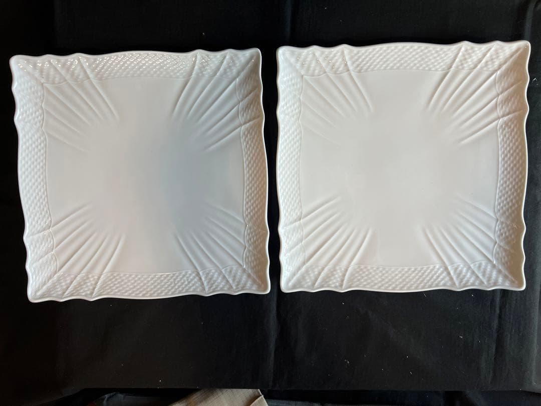 リチャードジノリ　ベッキオホワイト　スクエアプレート　27cm　①