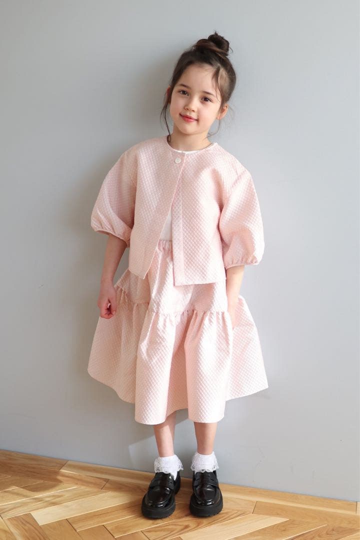 アミカキッズ　クチュールワンピース 7M-7Y ピンク