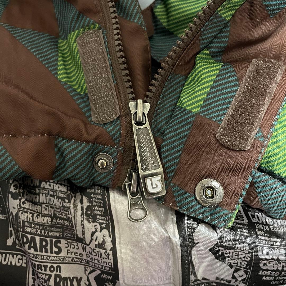 Burtonバートンスキーウェアスノーボードジャケットパーカーフードチェック総柄