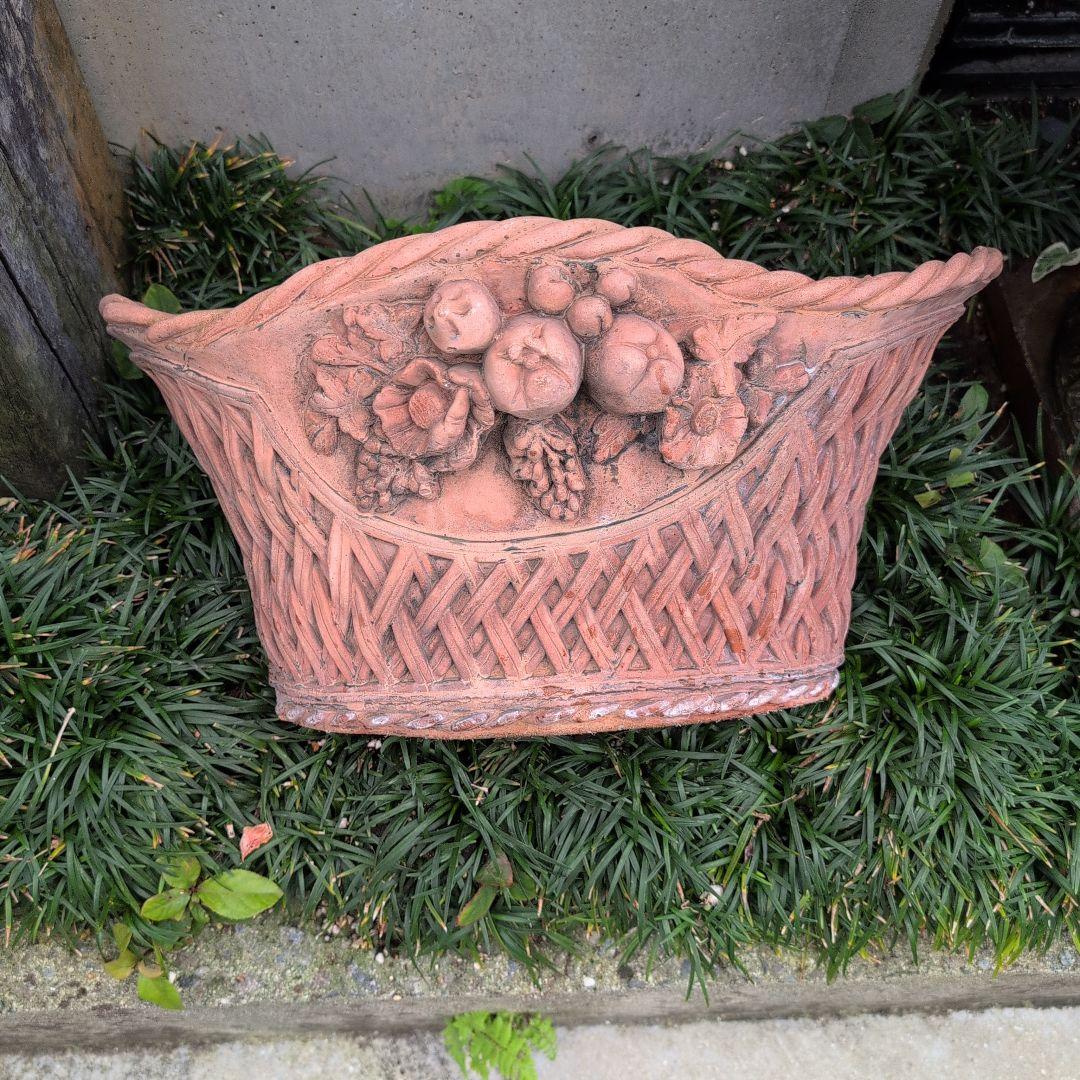 テラコッタ鉢　テラコッタ植木鉢　楕円形　　お買い得　希少　バラクラ購入 大サイズ