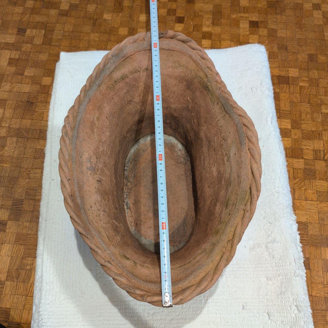 テラコッタ鉢　テラコッタ植木鉢　楕円形　　お買い得　希少　バラクラ購入 大サイズ