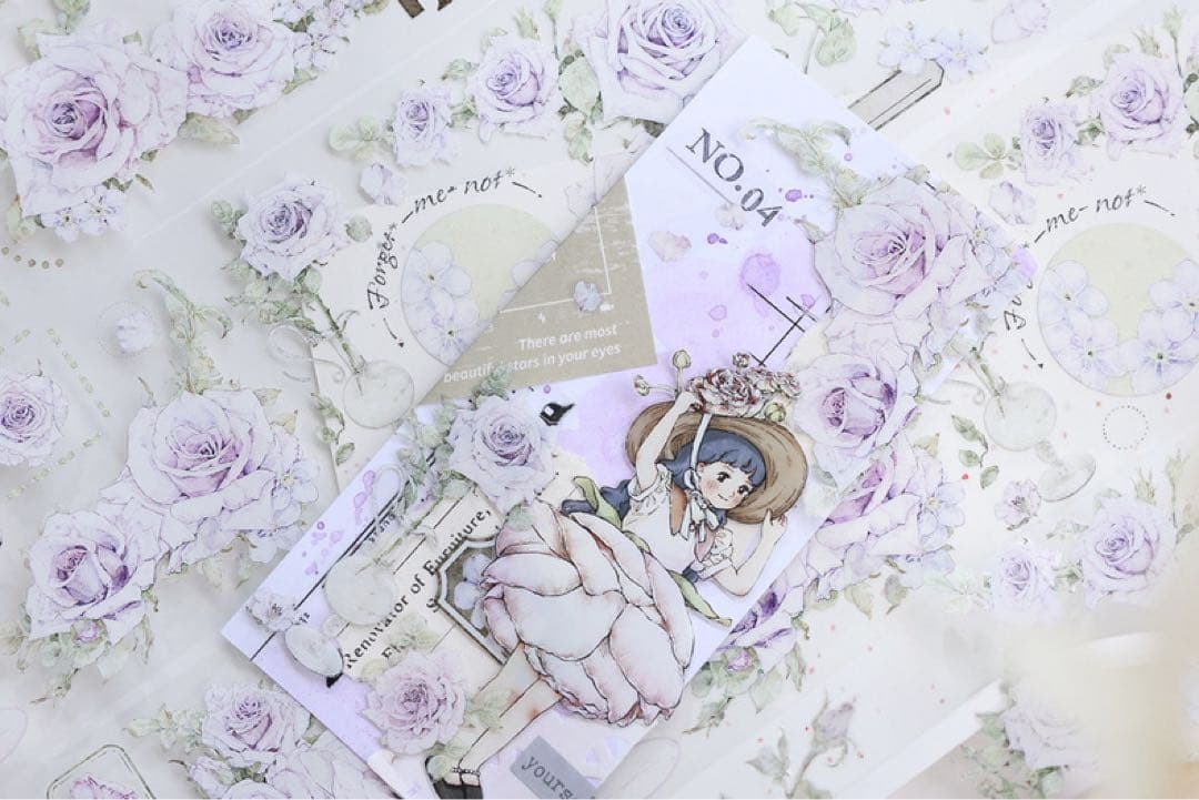 小白家文創《紫雾》海外マスキングテープ　マステ 【1812】