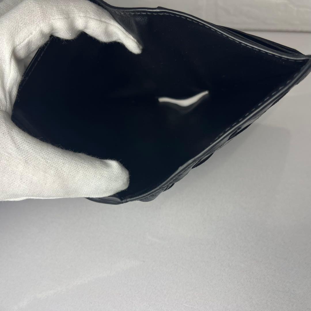 BOTTEGA VENETA 二つ折り財布 イントレチャート ブラック 美品