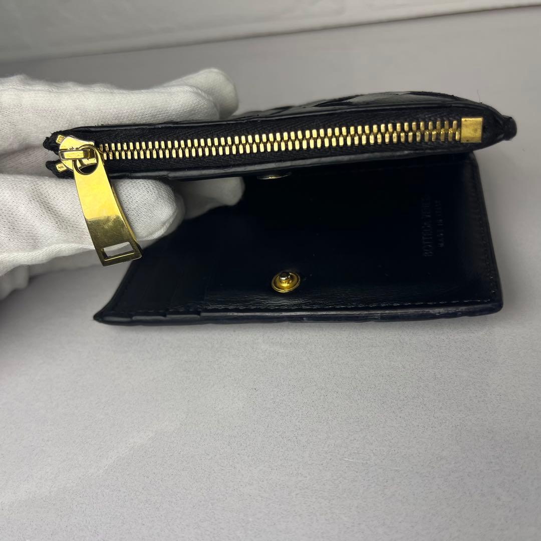 BOTTEGA VENETA 二つ折り財布 イントレチャート ブラック 美品