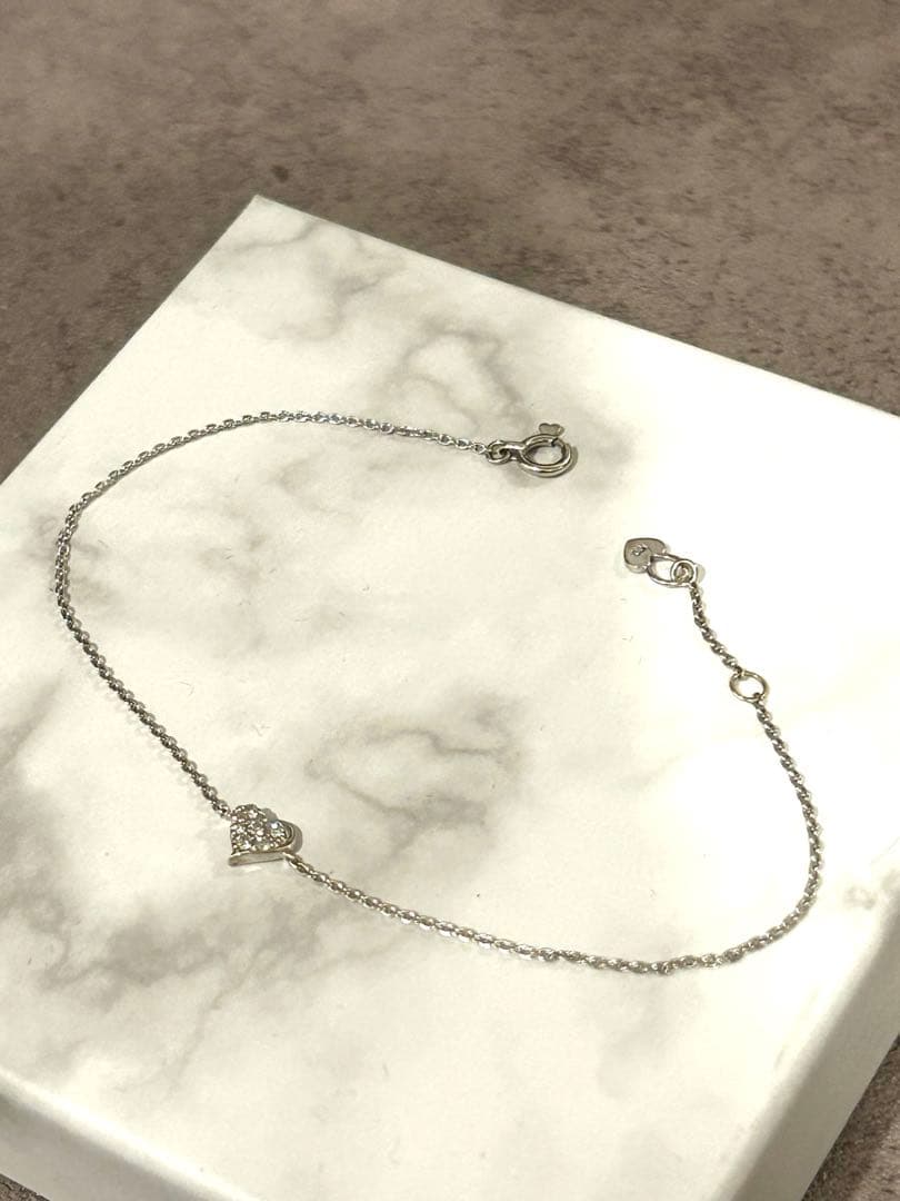 STAR JEWELRY K10 WGダイヤモンド　ハート　ブレスレット