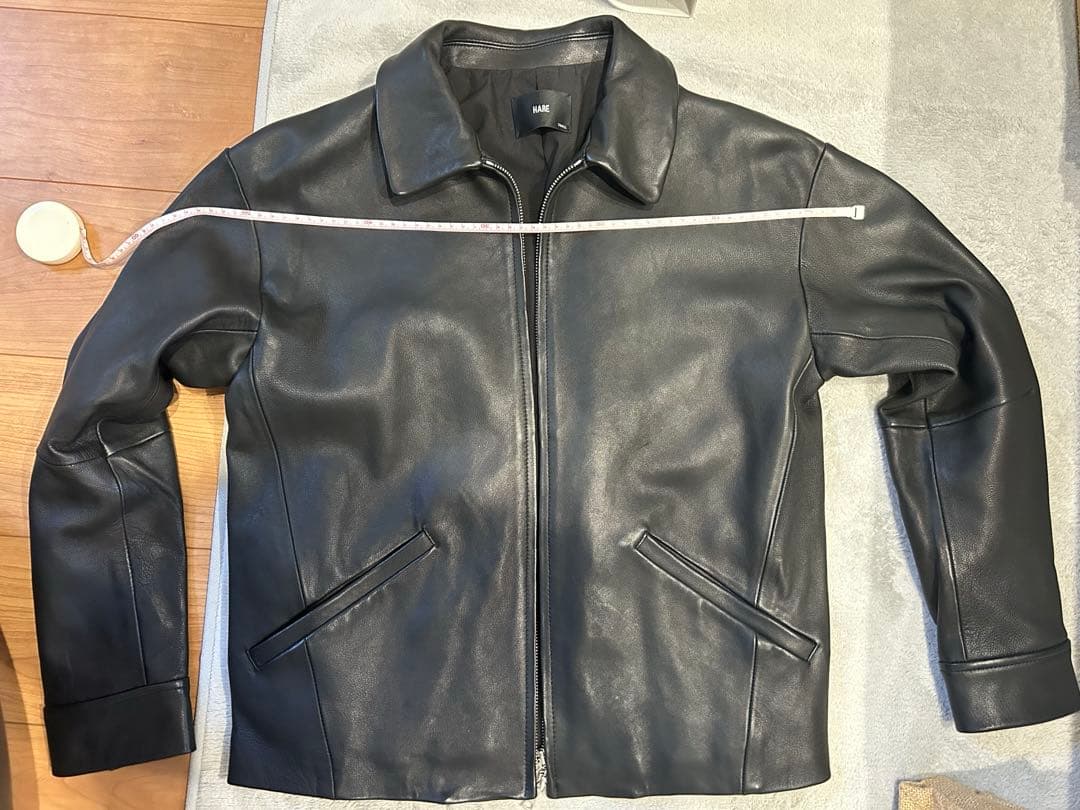 【美品】HARE ブラックレザーシングルライダースジャケット