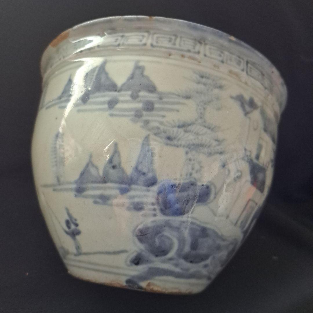 「名品！これが(江戸)初期伊万里の鉢」染付鉢(直径15cm 高さ11cm) 骨董