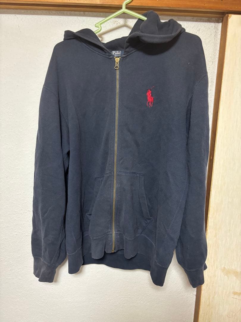 【最終値下げ】ポロ ラルフローレン ジップパーカー ネイビー フルジップ メンズ