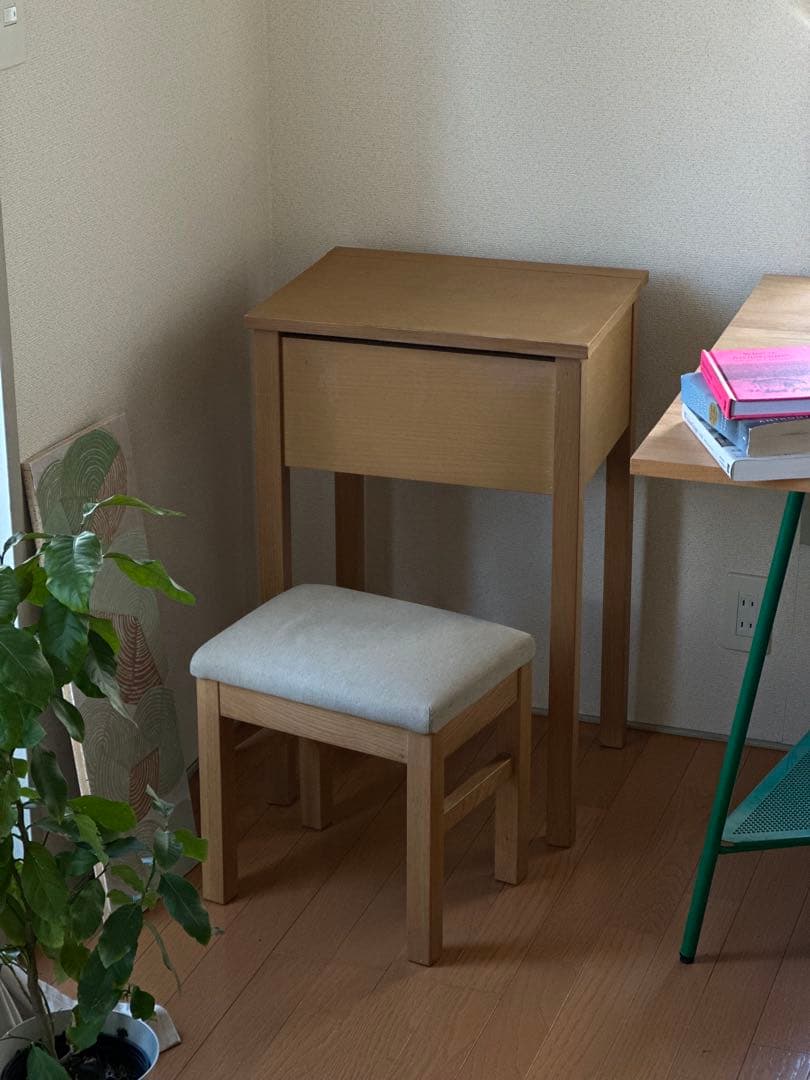 廃盤 無印良品 ドレッサー デスク スツール ミラー 鏡 化粧台