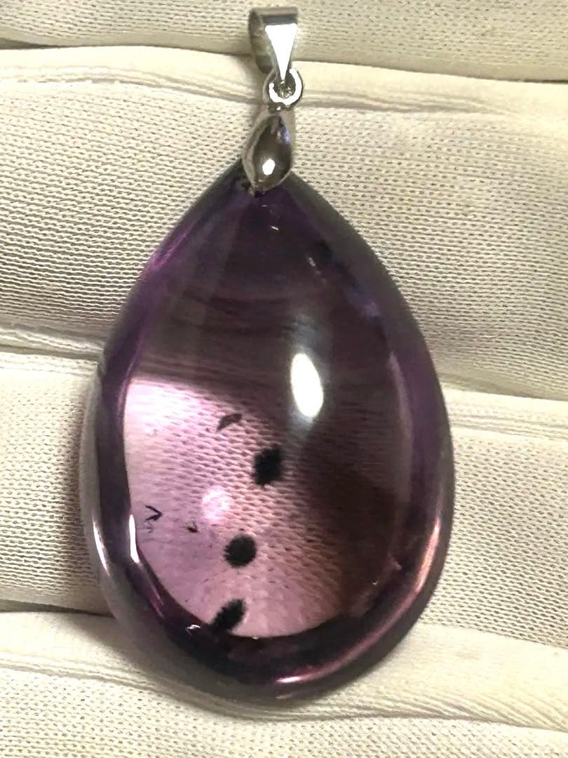 【天然石 】ロマネサイトインアメジスト ペンダントトップ バチカン18KGP