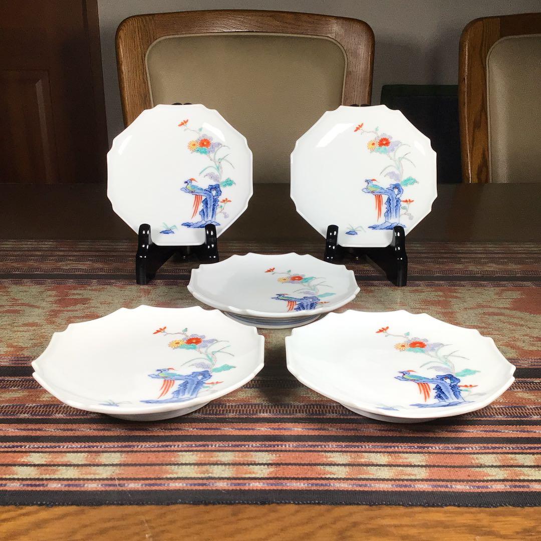 『冬うー特価』　小畑仁　小畑柿右衛門　仁和窯(柿右衛門焼合資会社)　小皿　5枚