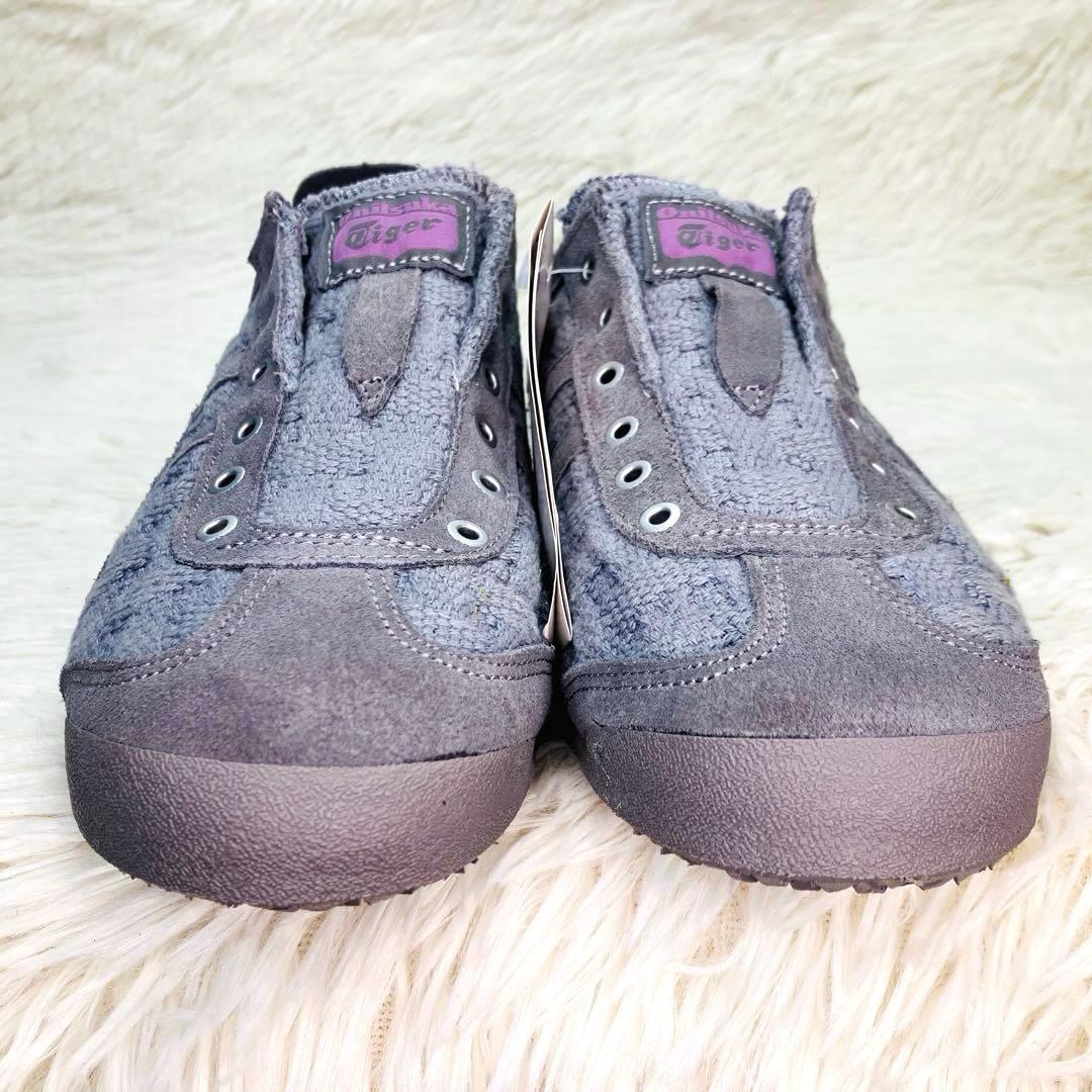 【新品タグ付き】オニツカタイガー23㌢メキシコ66 スリッポン　ニット　裏ボア