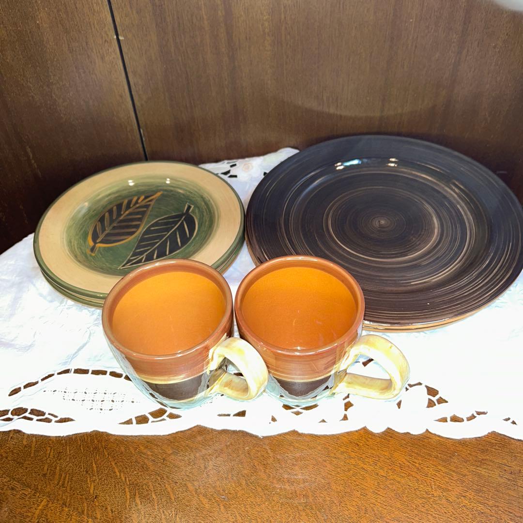 ZONA Vietri ヴィエトリマグカップ2、ディナー皿2、パン皿2イタリア製