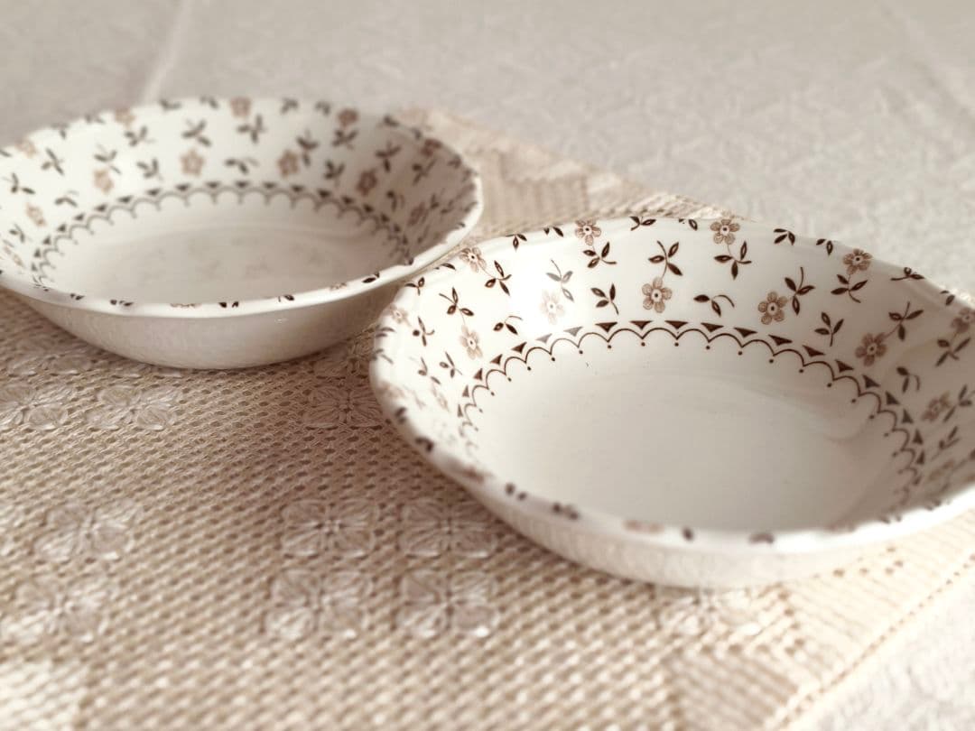 【mkuさま】vintage plate ❀ 優しい 小花柄の 深皿 a