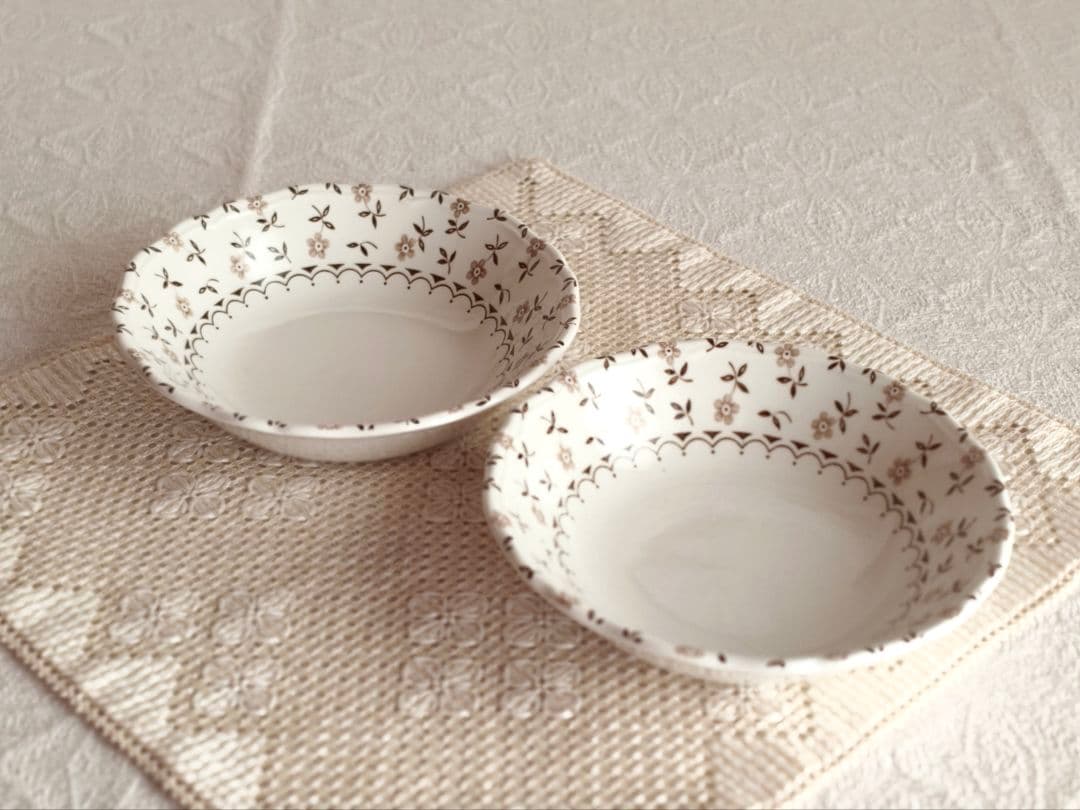 【mkuさま】vintage plate ❀ 優しい 小花柄の 深皿 a