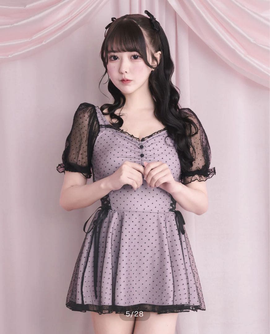 pium ドットチュールワンピース スイムウェア 水着