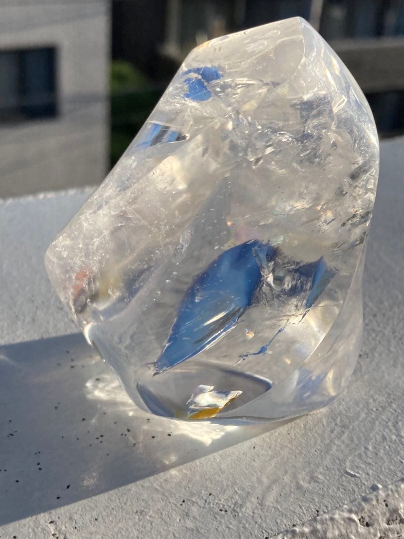 レインボーフレイム（炎）型水晶　パワーストーン　天然石　インテリア