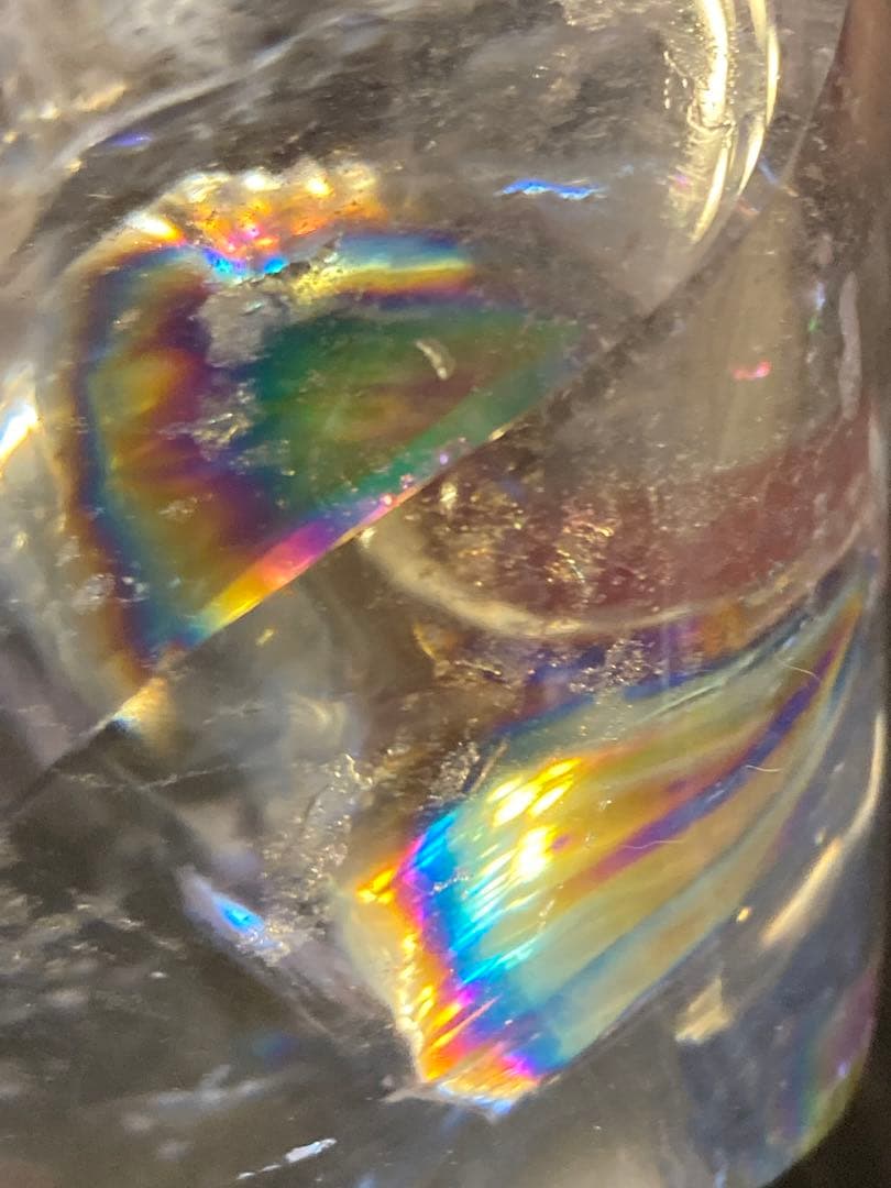 レインボーフレイム（炎）型水晶　パワーストーン　天然石　インテリア